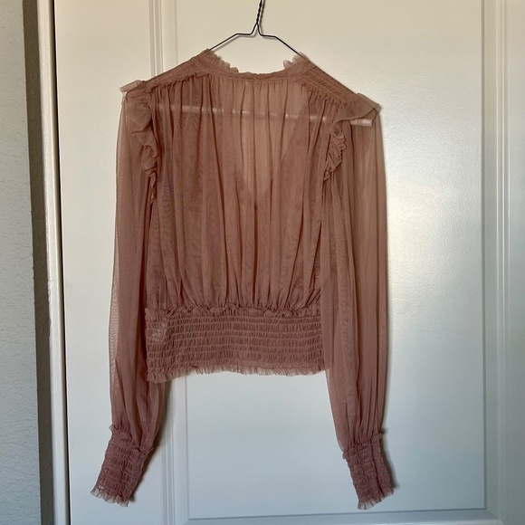 Gently Used Free People Long Sleeve Sheer Top - Picture 3 of 5
